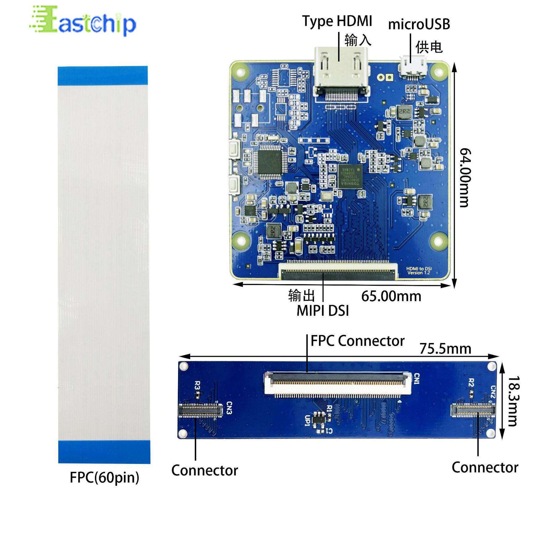 120HZ 2.9寸VR显示屏模组1440×1440 高清彩色虚拟驱动液晶屏方案