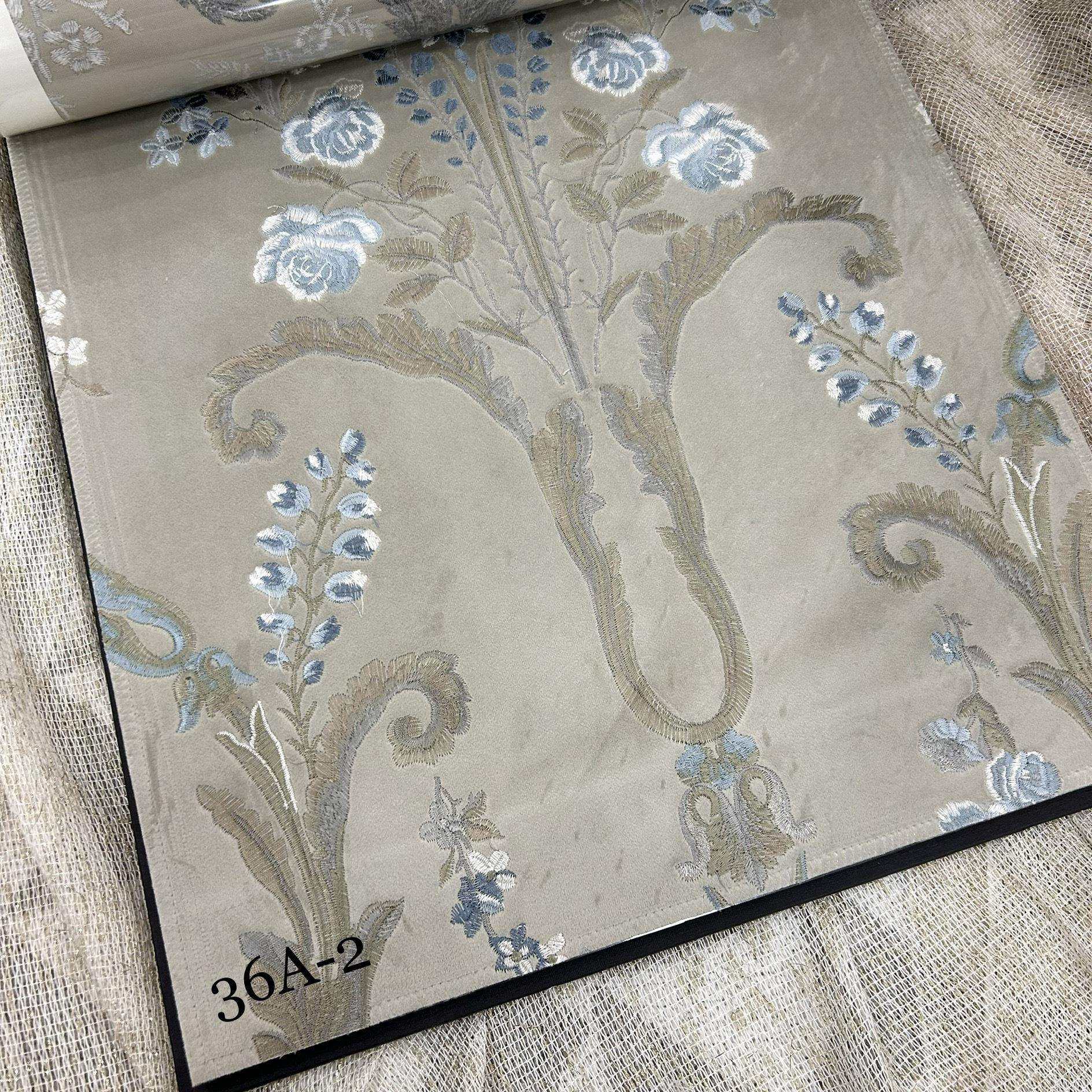 门幅140cm法式复古欧式绣花绒布沙发布窗帘布面料客厅高窗满绣布