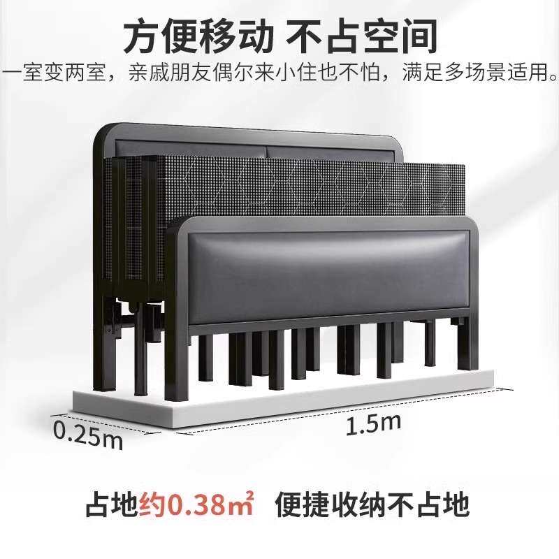 折叠床家用双人午休床加床1米2简易单人小床成人宿舍租房硬板铁床