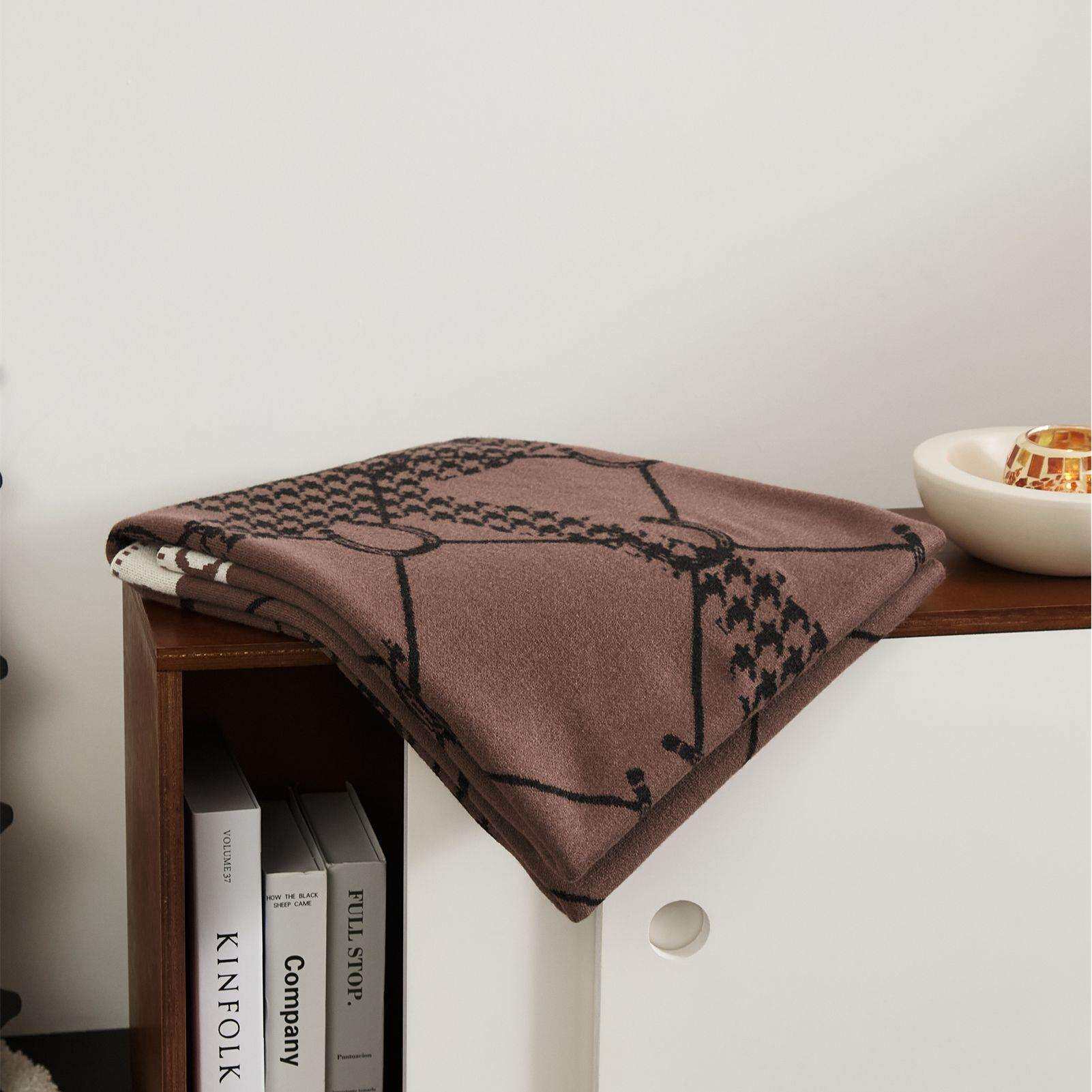 复古兔绒纱针织毛毯秋冬加厚办公午睡毯子客厅单人沙发盖毯披肩毯