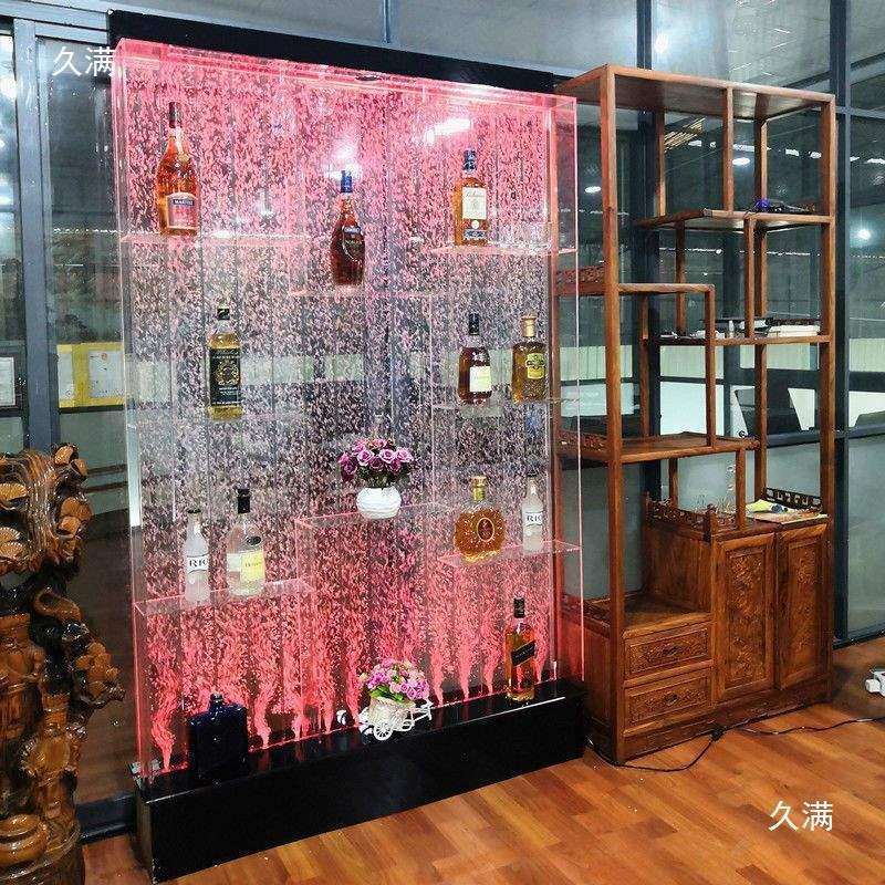 可水幕墙酒柜屏风客厅鱼缸玄关装饰餐厅气泡墙流水隔断墙
