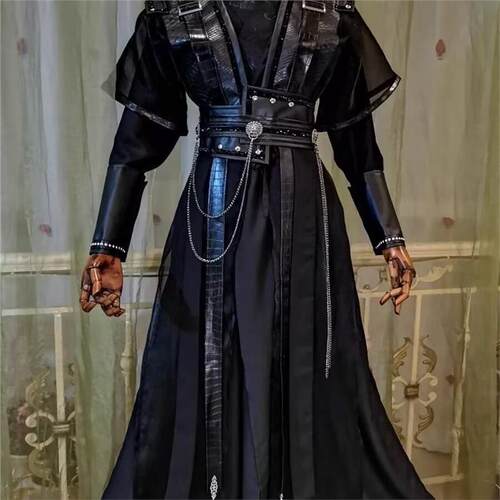 墨燃cos服黑色劲装武侠风男女古风汉服黑水贺玄萧策安cosplay服装