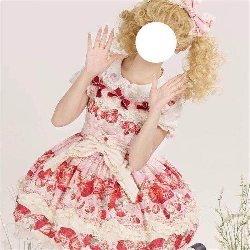 甜系草莓印花JSK洛丽塔连衣裙