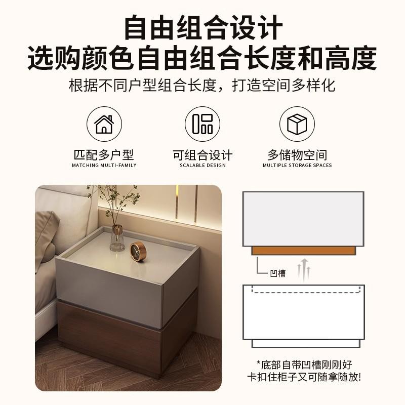 床头柜替代品简约现代家用卧室组合矮柜榻榻米创意积木收纳储物柜
