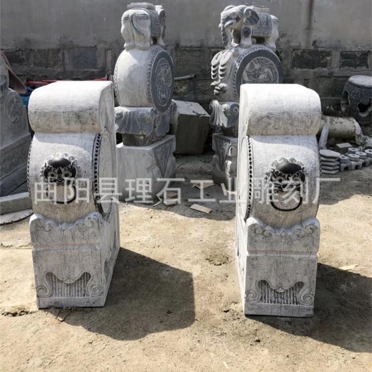 厂家供应石雕门当抱鼓石门墩大理石仿古青石门当石摆件 现货