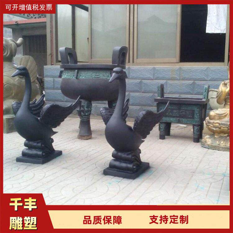 园林广场景观吐水雕塑公园铜雕天鹅摆件铸铜动物雕塑喷水雕塑