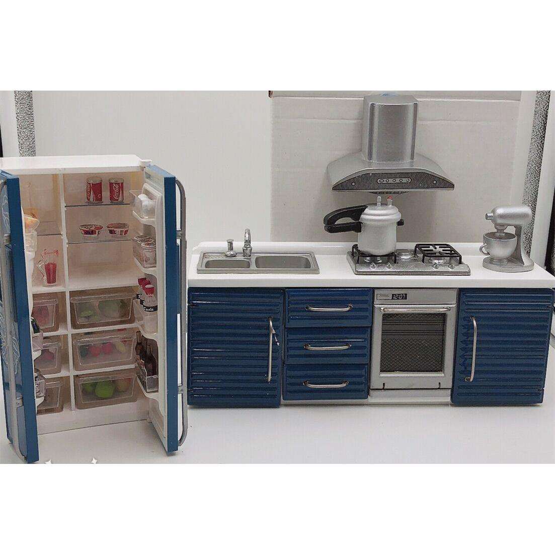 Miniature DollHouse娃娃屋仿真迷你木制家具 厨房套装