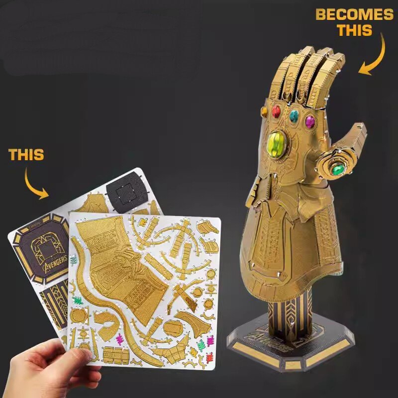 钢模金属DIY拼装3D无限手套3D模型摆件