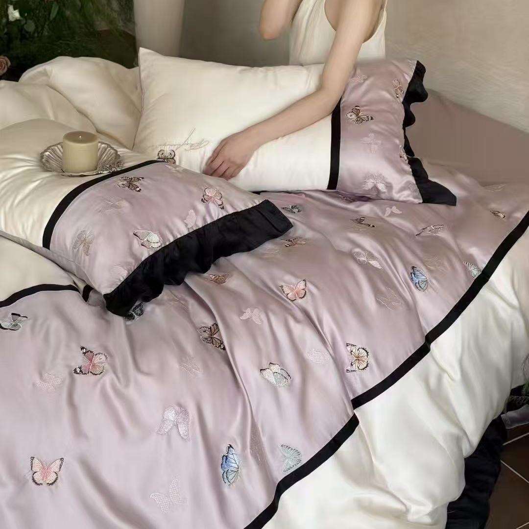 仲夏夜之蝶|法式韩式清新春夏裸睡舒适天丝蝴蝶四件套床品