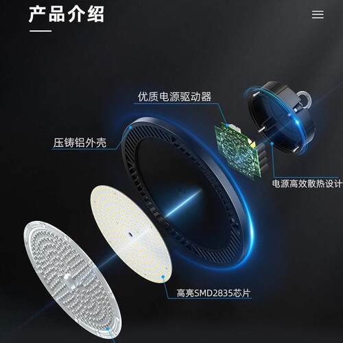 工矿灯LED车库灯低湾高棚灯健身房谷仓飞碟灯工业超亮车间工作灯
