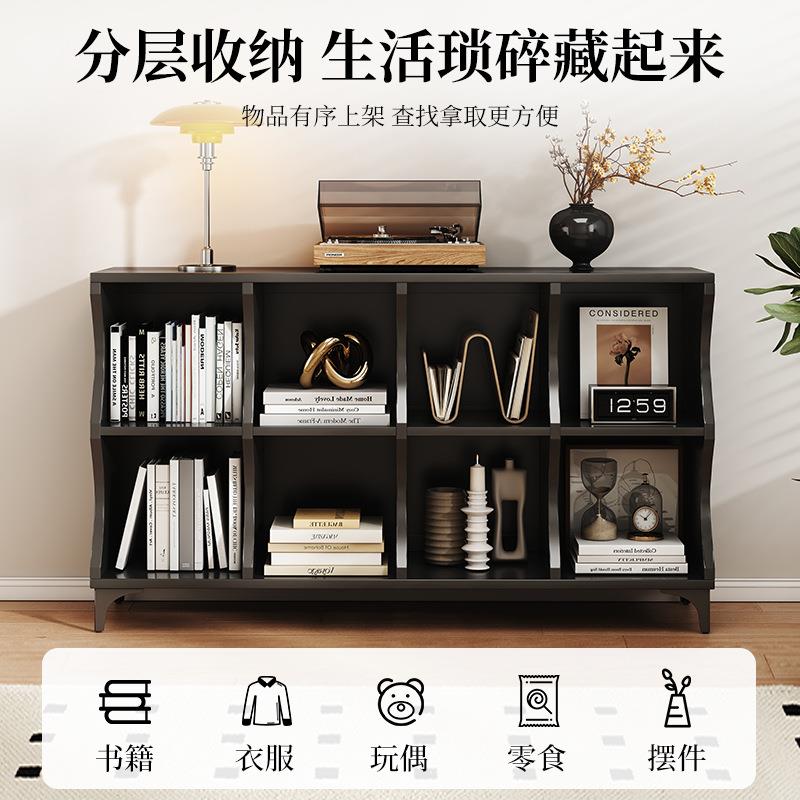 实木书柜家用落地置物架客厅收纳柜一体靠墙储物架子多层展示书架