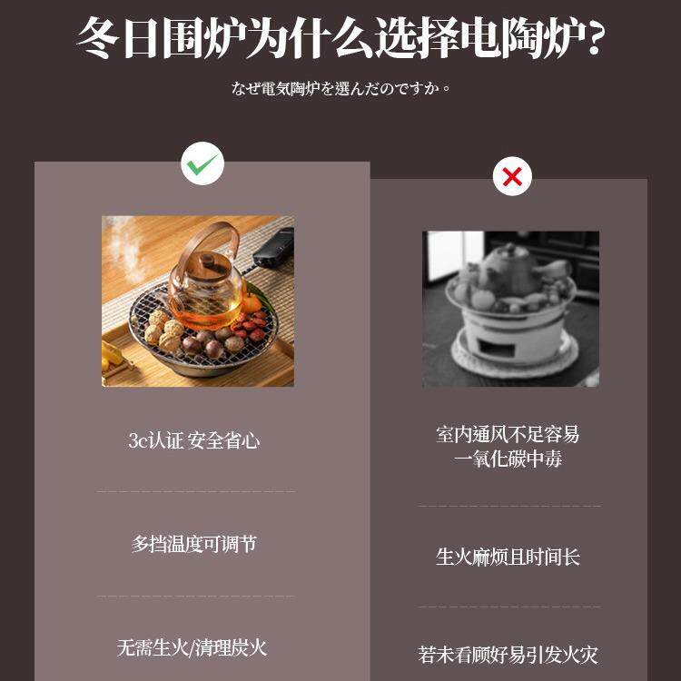 围炉煮茶家用室内电陶炉烤茶煮茶器煮茶炉配件泡茶壶罐罐茶具