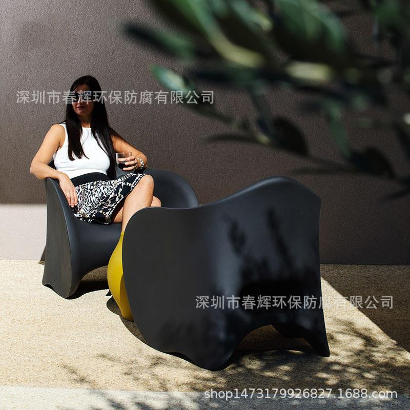 创意玻璃钢休闲座椅茶几组合现代别墅户外休息接待洽谈桌椅组合