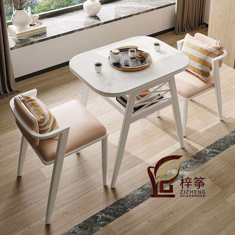 岩板阳台茶桌椅组合小户型家用小茶台带电磁炉茶桌办公接待茶台桌