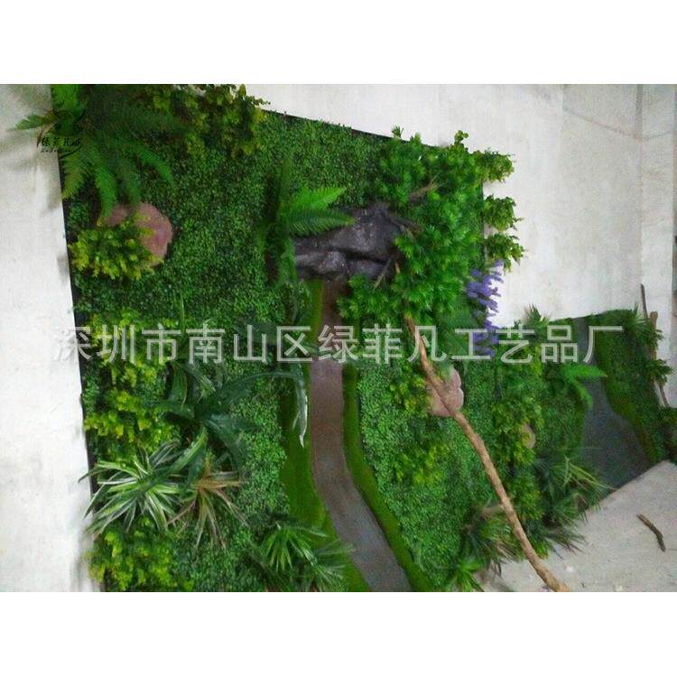 厂家供应仿溪水流植物墙 室内立面墙体装饰造型绿化景观