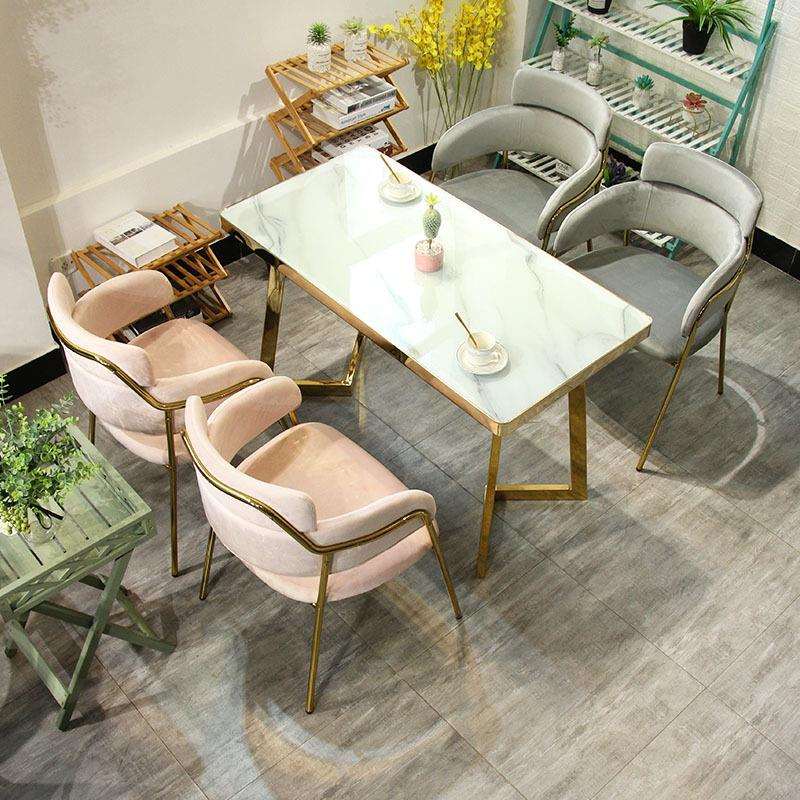 咖啡厅椅子网红简约休闲饭店快餐小吃甜品店奶茶店蛋糕店桌椅组合