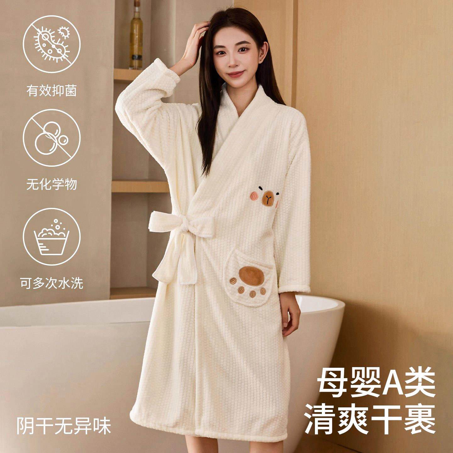 浴袍可穿家式xg111吸水浴巾澡柔软速干洗浴裙2025新款女秋冬季用