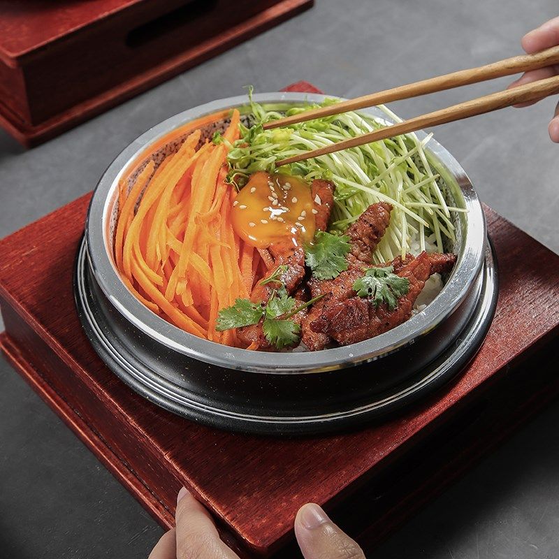 韩式迷你拌饭石碗烤箱明火加热石锅拌饭碗酱汤石碗包铝拌饭锅