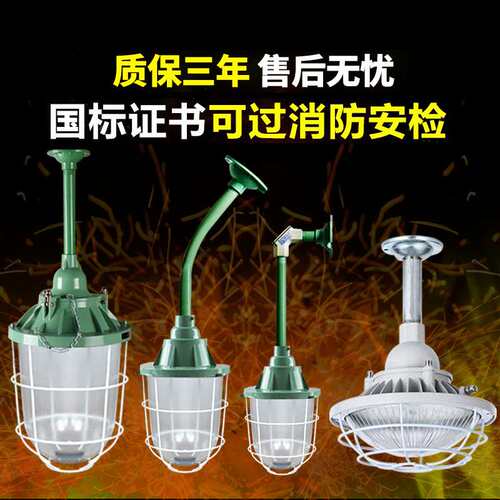 led防爆灯仓库厂房隔爆型100w加油站厨房专用吸顶工业照明灯灯罩