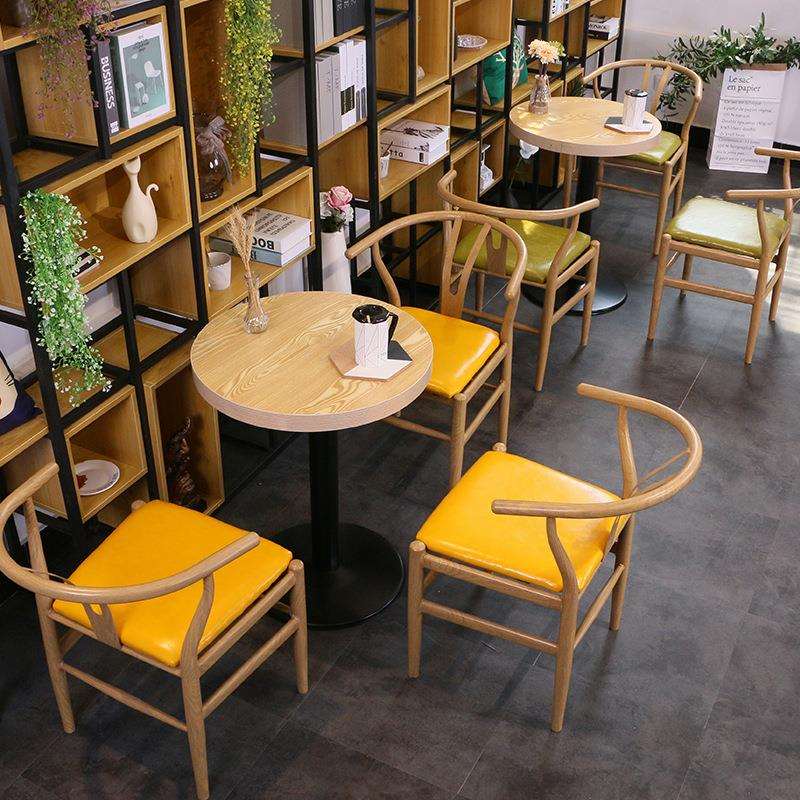 北欧接待室洽谈复古咖啡厅桌椅组合奶茶店休闲区网红书吧沙发椅子
