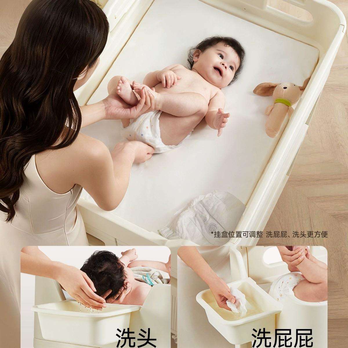 曼龙百变护理台升级款宝宝尿布台多功能洗澡一体新生儿按摩抚触台