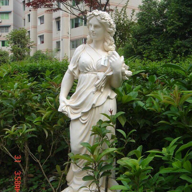 欧式玻璃钢人物雕塑艺术品客厅户外落地摆设可定制作含羞少女四件