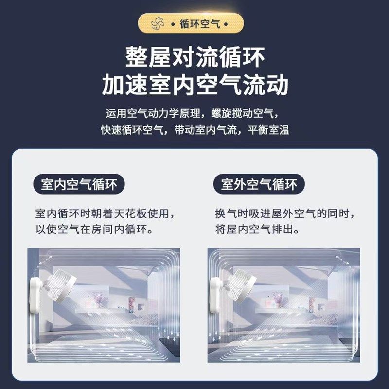 壁扇空气循环扇家用壁挂式电风扇墙壁风扇免打孔挂墙风扇静音