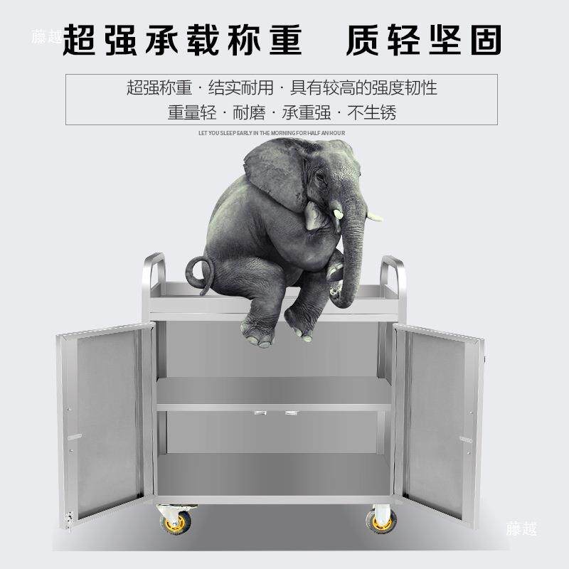 不锈钢手推餐车摆摊小推车商用外卖酒店推车酒水移动早点小吃摊车