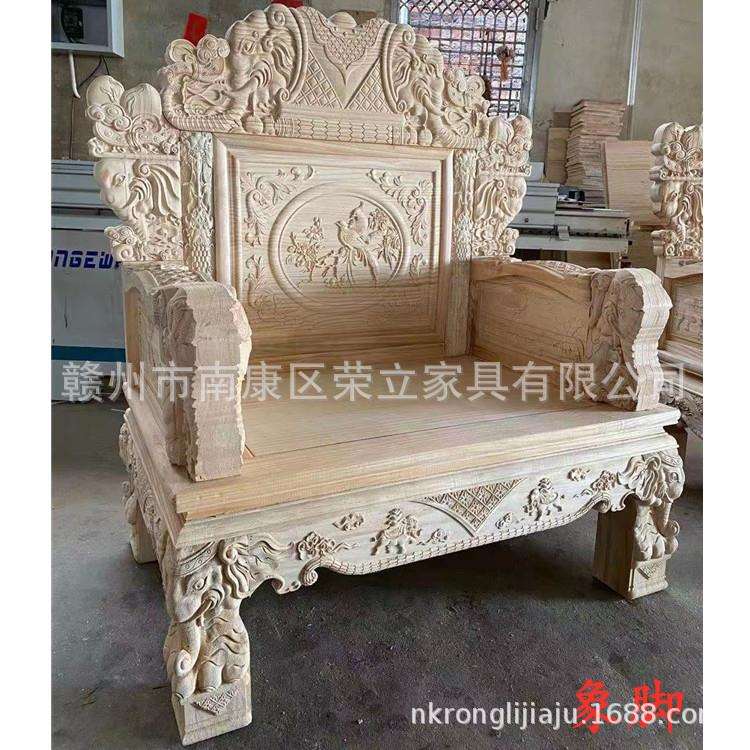 中式客厅沙发组合仿古雕花实木冬夏两用组合沙发别墅大客厅大沙发