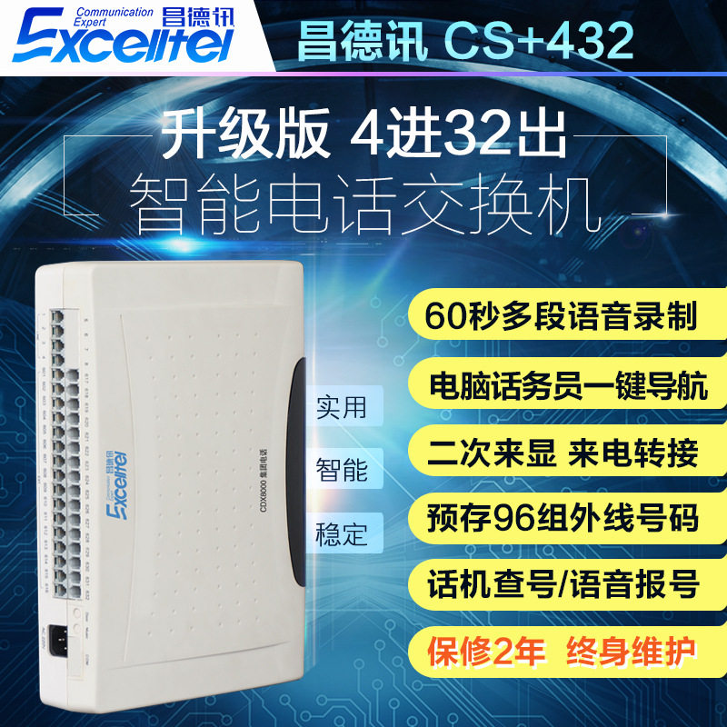 昌德讯CS+432程控交换机4进32出