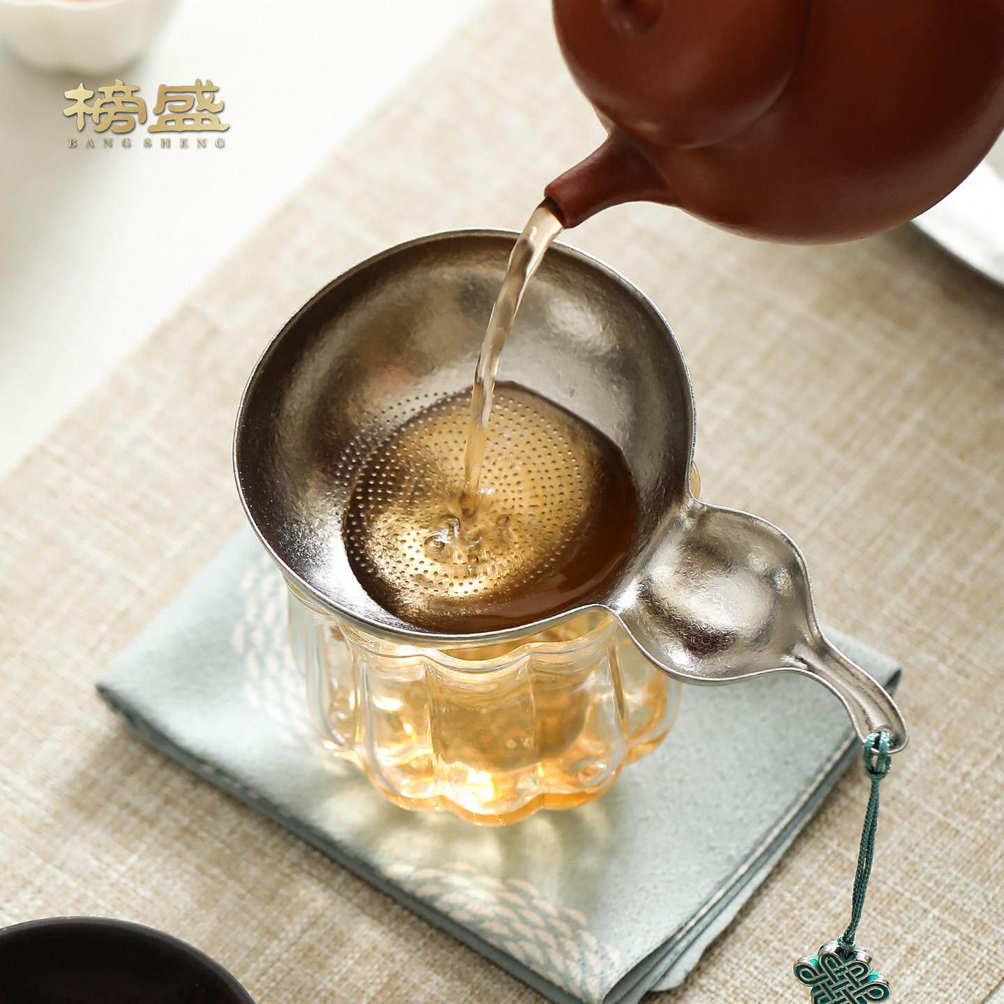 榜盛纯千钛葫芦漏茶孔一体滤器超细茶叶滤网UHX茶隔公道杯过滤茶