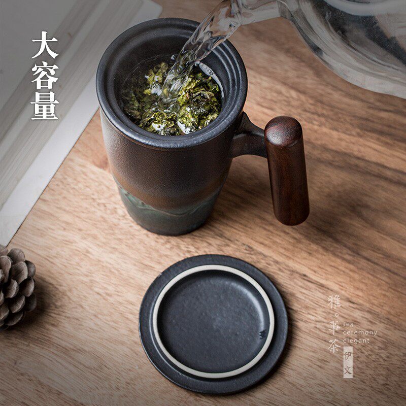 过滤茶杯办公室泡茶杯家用滤茶简约带盖茶水分离杯个人专用教师节