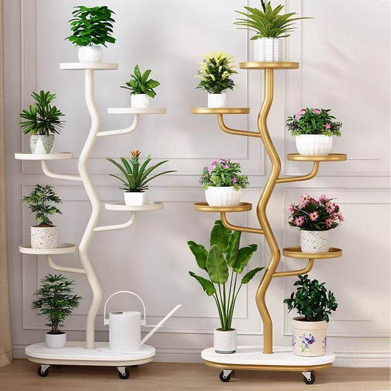 多层可移动落地式铁艺花架子室内客厅阳台多肉架置物架植物花盆架