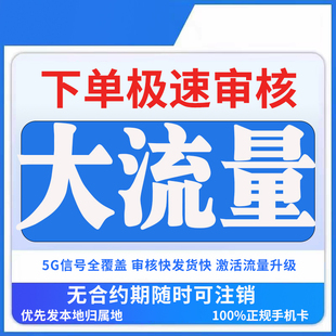 流量卡无线流量5g手机电话卡全国通用大王卡纯流量上网卡4g校园卡