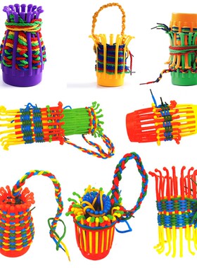 幼儿园3-6岁儿童手工diy编花篮材料包创意编织玩具区域美劳作品