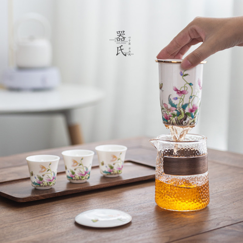 器氏高端旅行茶具套装便携式户外茶具套装2024新款快客杯一壶三杯