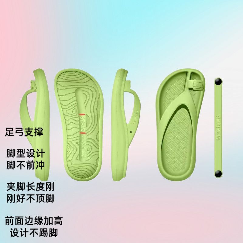 矫正拇外翻男休闲搭扣人字拖女EVA厚底分趾按摩拖鞋不磨脚外穿拖图片