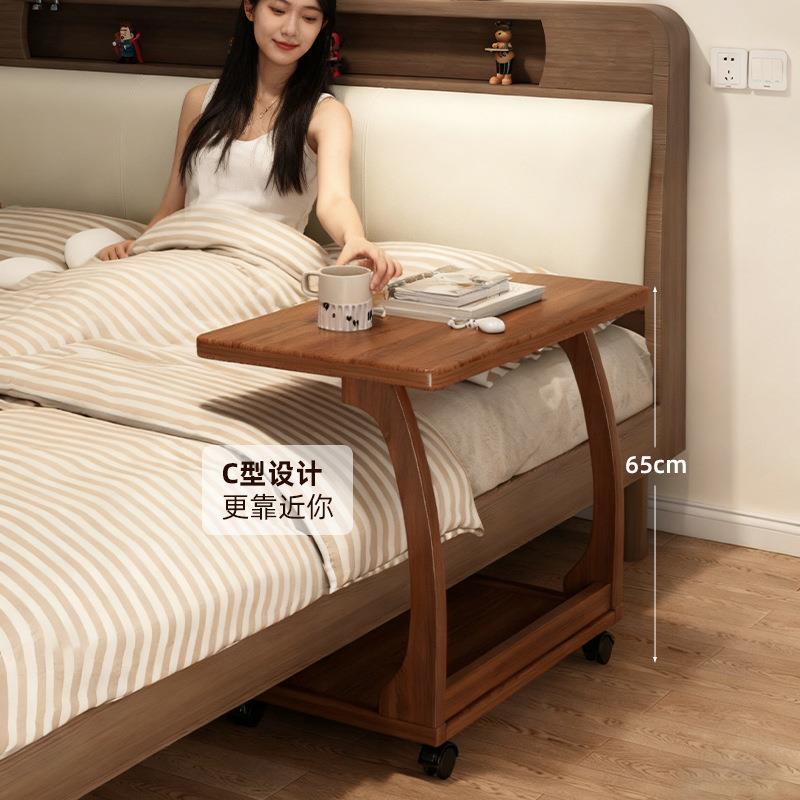 可移动床头柜窄夹缝小型电脑桌卧室家用工作台多功能床边桌置物架
