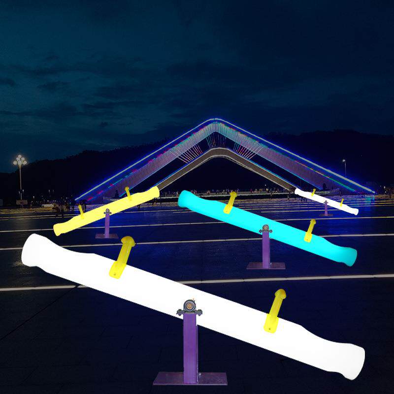 LED太阳能4米双人发光跷跷板户外广场游乐装饰跷跷板互动灯光道具