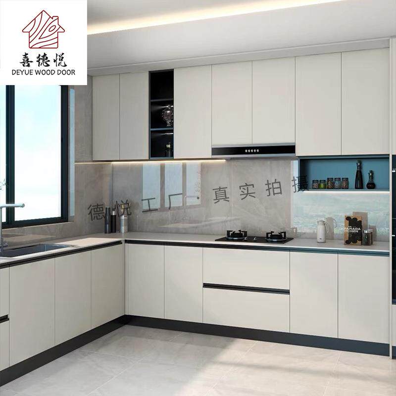 南京简约纯实木橱柜石英石台面烤漆工艺柜门工厂店