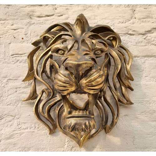 跨境新款 Lion Head Wall Mounted Art 狮子头壁挂艺术金属雕塑