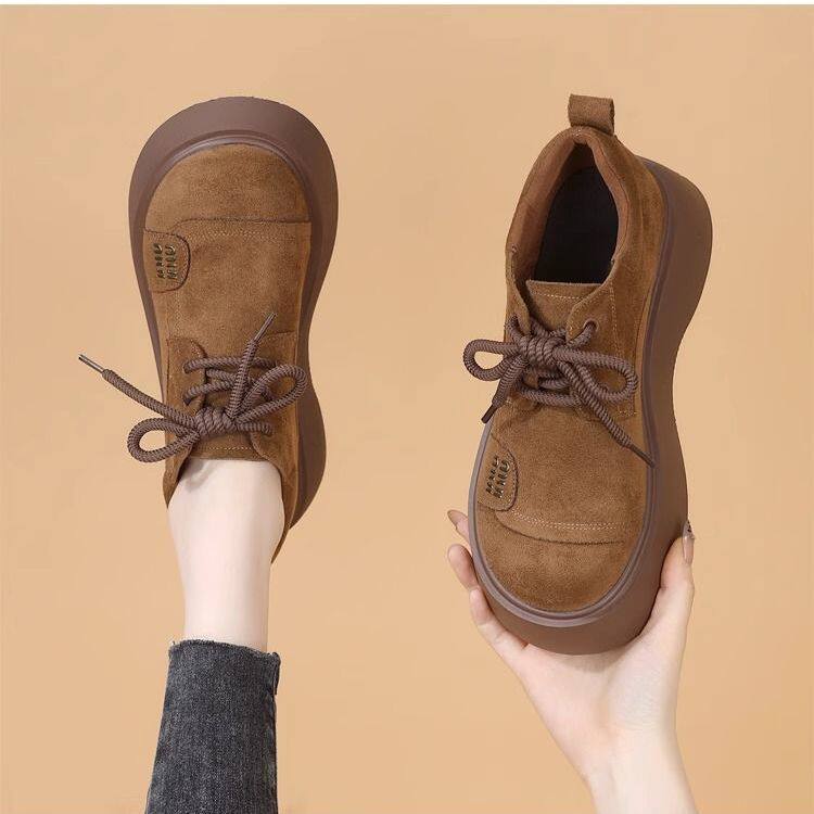 【下单立减50】2026年新款单鞋爆款系带厚底百搭耐磨复古软底勃肯