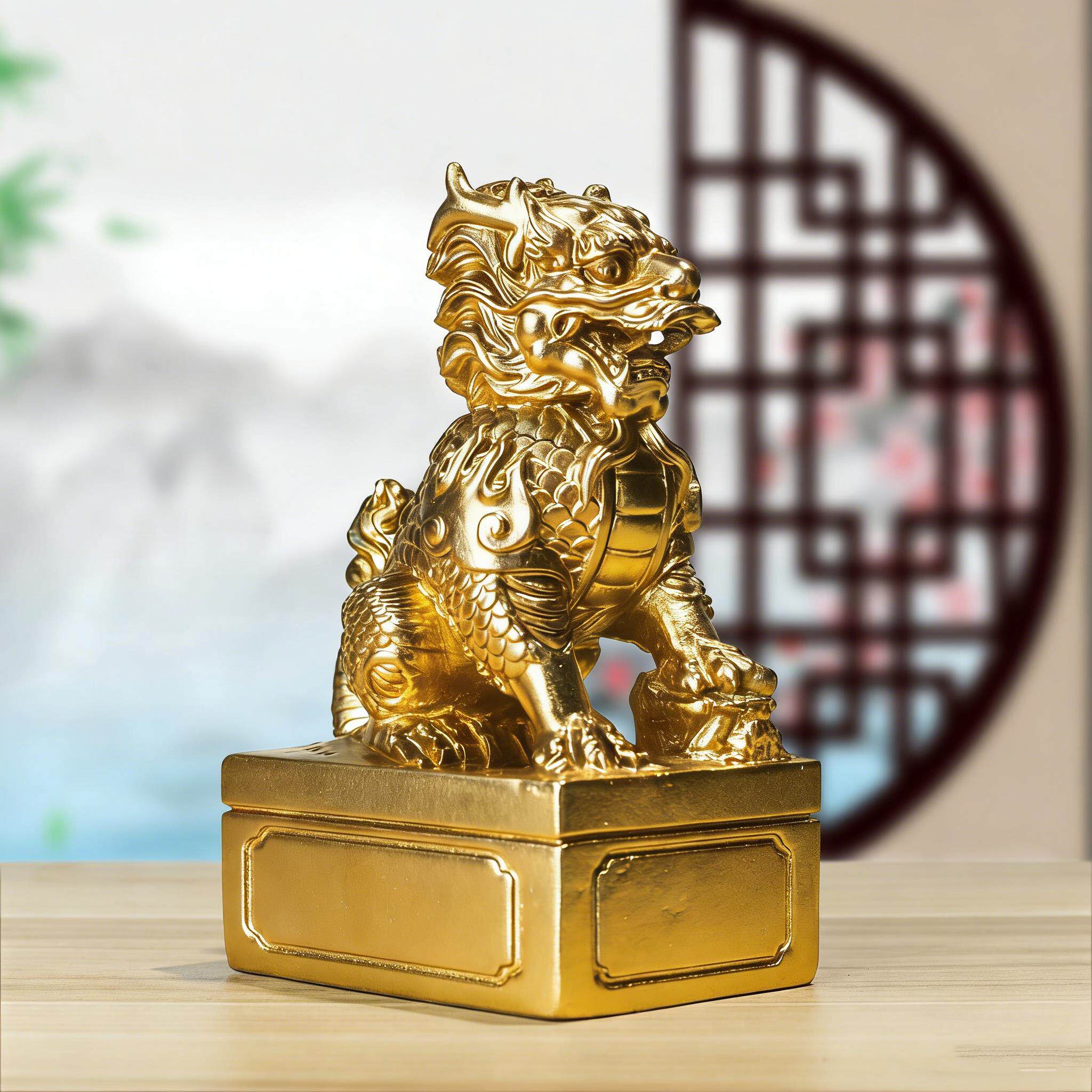 麒麟官印黑檀花梨木雕刻印章木质玉玺官印私印摆高件端摆件可刻字
