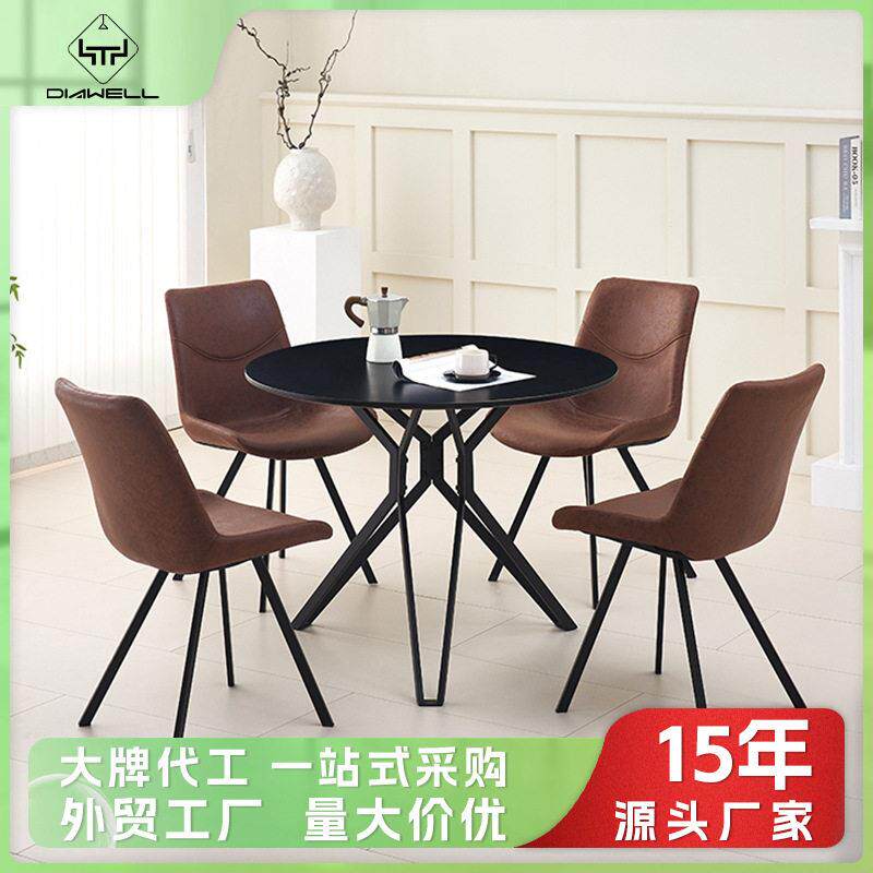 woodendiningtable沃尔玛实木贴纸餐桌圆形餐厅北欧家用MDF桌子