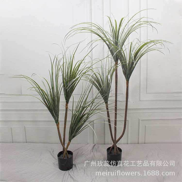 Atificial plants北欧假巴西铁马尾铁仿真植物客厅落地龙血树绿植