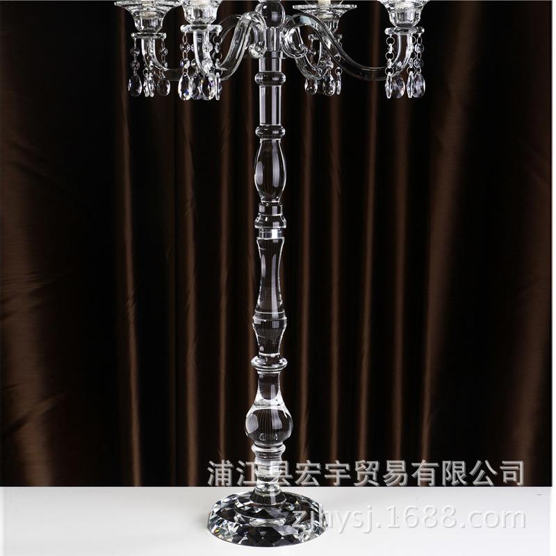 欧式五头水晶烛台家居婚礼婚庆道具装饰品水晶蜡烛台工艺品