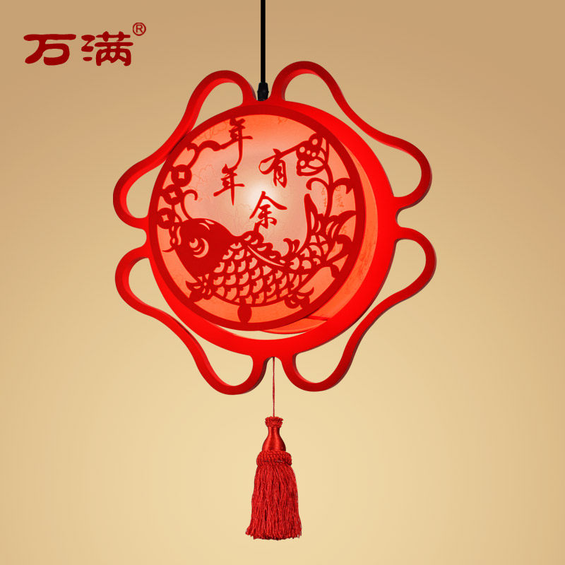 中式阳台灯笼红色乔迁走廊门厅新年创意个性中国风LED实木吊灯