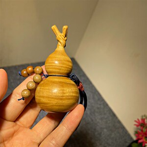 金丝楠龙头葫芦福禄木雕车挂饰创意家居天然材质原木小摆件手把件