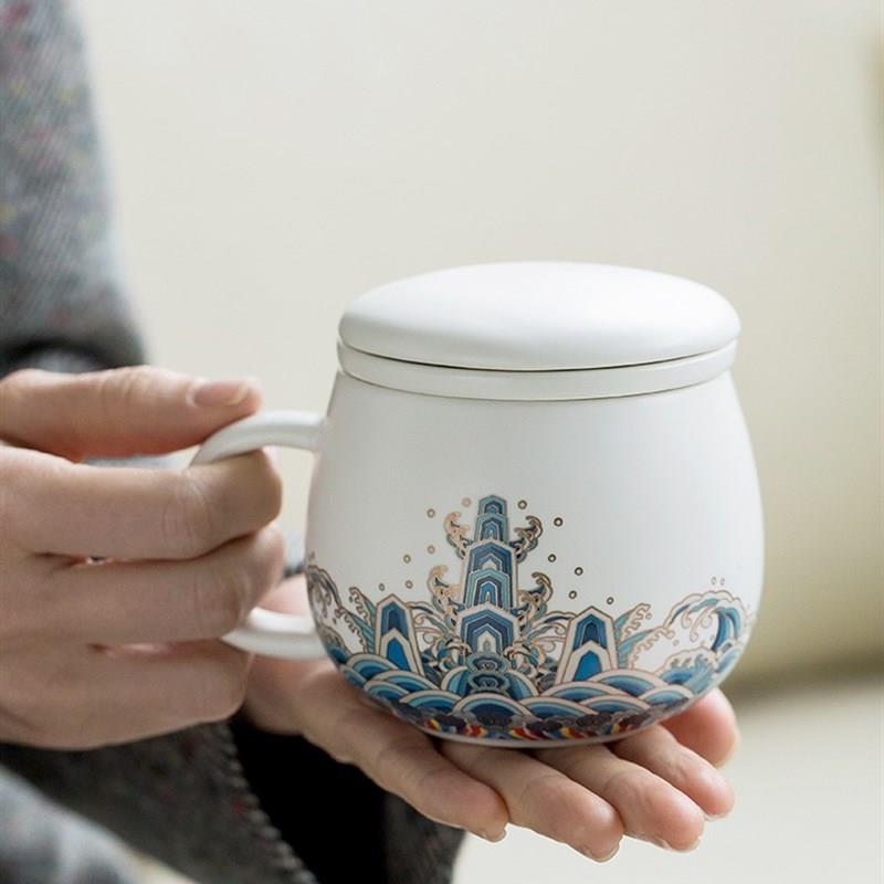 陶瓷茶水分离杯恒温杯垫可控智能水杯茶杯保温垫加热底座发热暖杯
