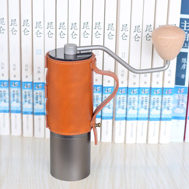 头层牛皮手摇磨豆机防滑套 适用于泰摩栗子c/c2/c3/c3s/汉匠k2/k1